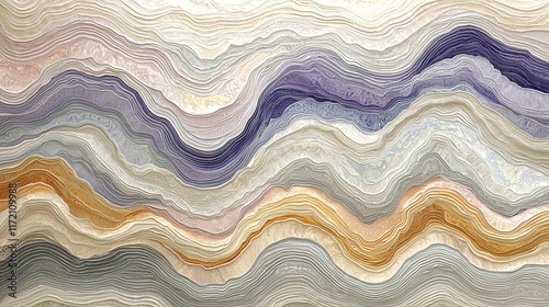 Abstract Wavy Layers of Pastel and Earth Tones
