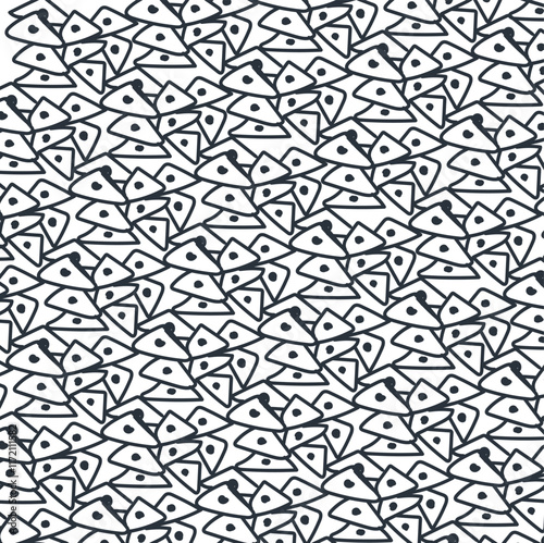 The texture consists of small triangles with nuclei inside.