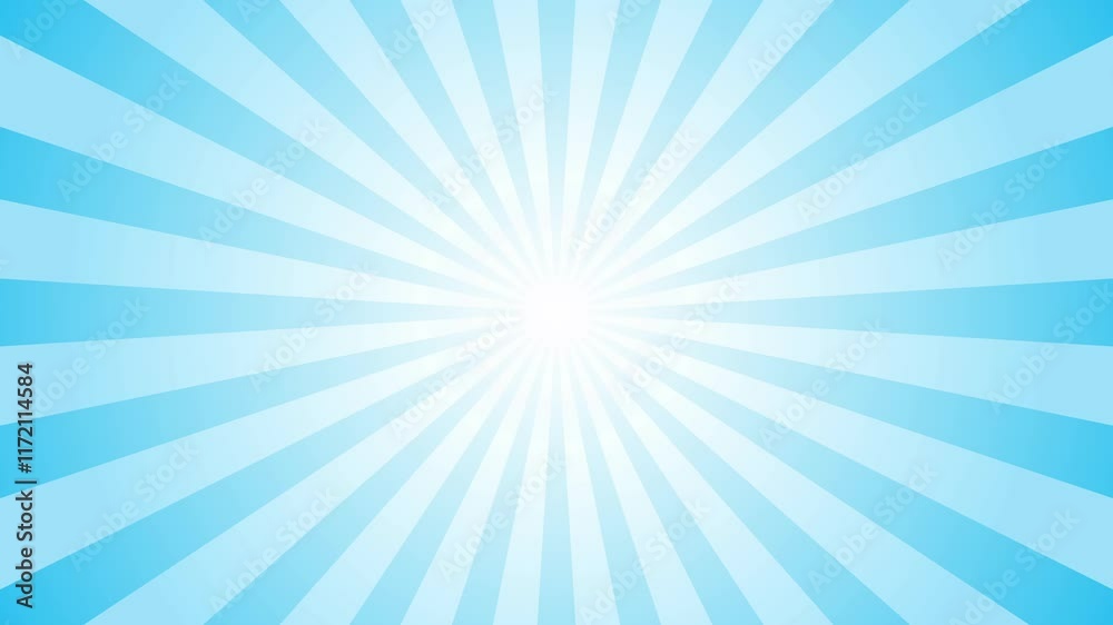 Rotating sunburst loop animation light blue