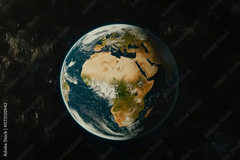 Obraz premium Earth from Space with Focus on Africa