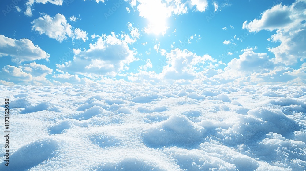 Sunny sky above fluffy white clouds. Sunny sky above fluffy white clouds.
