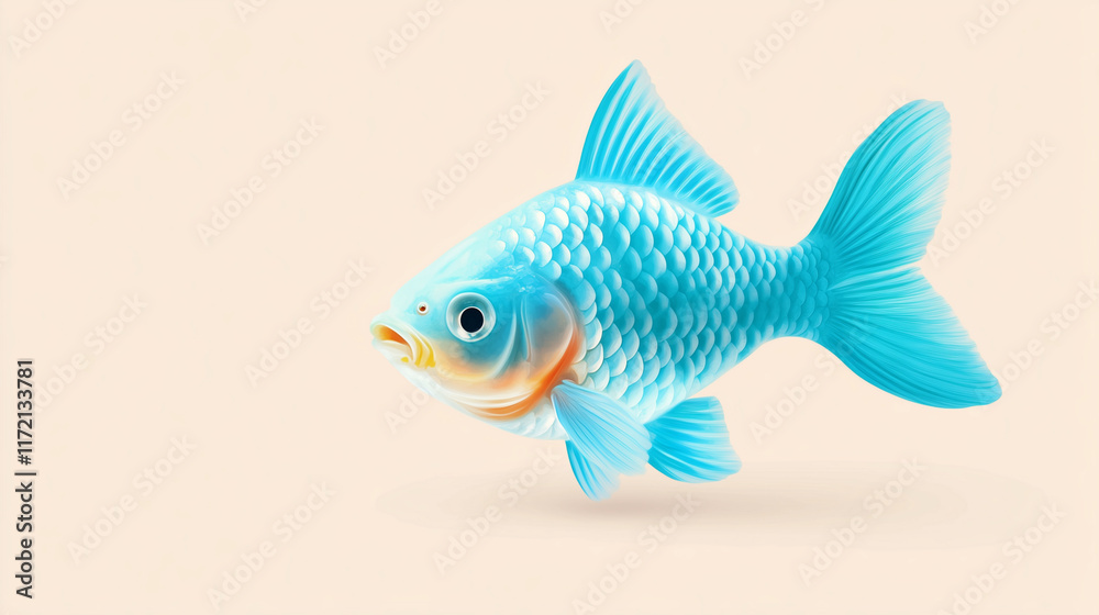 Naklejka premium Fish with Blue Scales