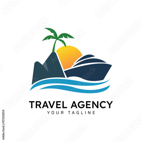 Travel Agency Vector Illustration Logo Design Template