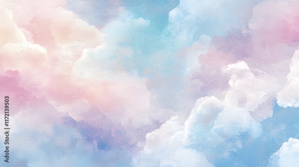 A soft pastel heart-shaped cloud design in the sky, leaving ample space for text at the bottom A soft pastel heart-shaped cloud design in the sky, leaving ample space for text at the bottom