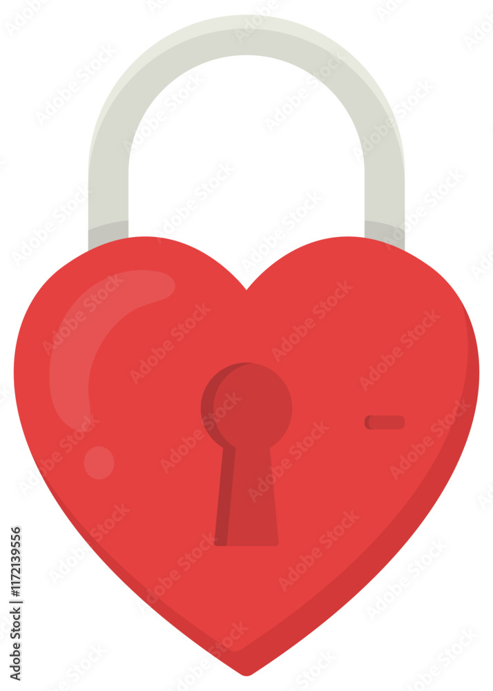 Heart padlock icon vector isolated on white background. Heart padlock icon vector isolated on white background.