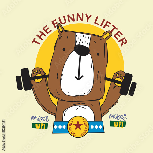 the funny lifter design typography vector illustration