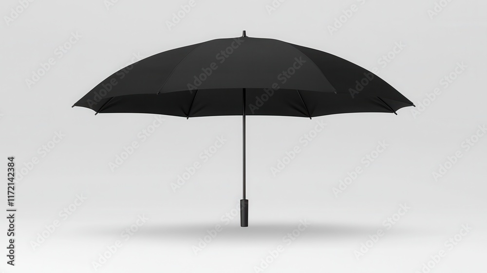 Obraz premium Half Open White Umbrella on Plain Background
