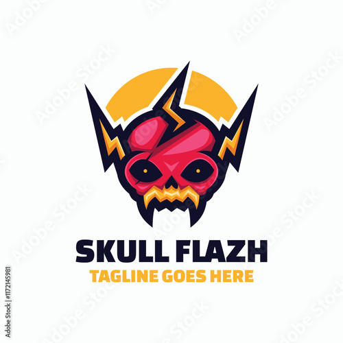 Skull Flazh Simple Mascot Logo photo