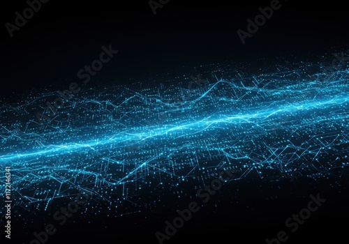 Digital network, circuit board pattern, glowing blue connections, futuristic technology, abstract