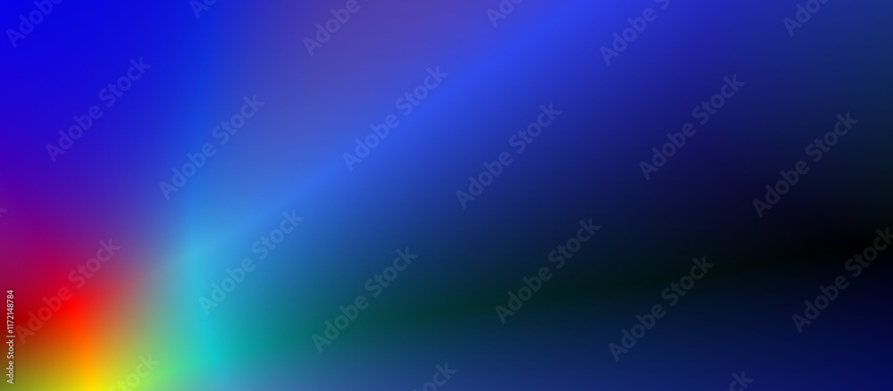 Fototapeta premium ダークブルーにレッド、ブルー、イエローの光。