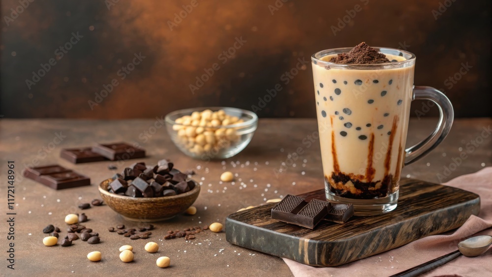 Creative Chocolate Bubble Tea with Mini Chocolate Creative Chocolate Bubble Tea with Mini Chocolate