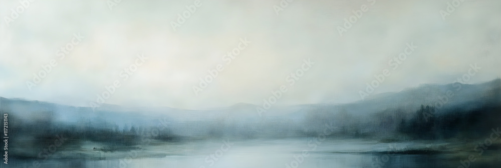 Ethereal Serenity: A Misty Landscape Wrapped in a Dream-Like Gauze Ethereal Serenity: A Misty Landscape Wrapped in a Dream-Like Gauze