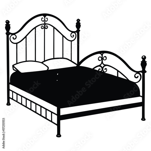 metal bed vector file