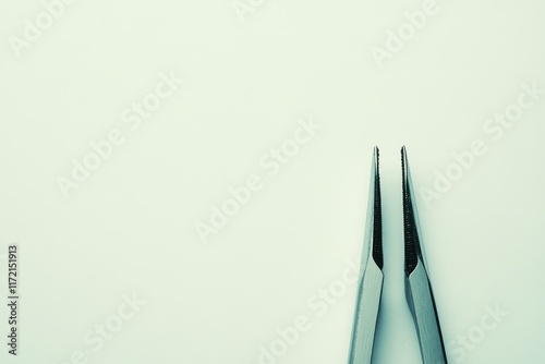 Sleek Tweezers on a Plain White Background photo