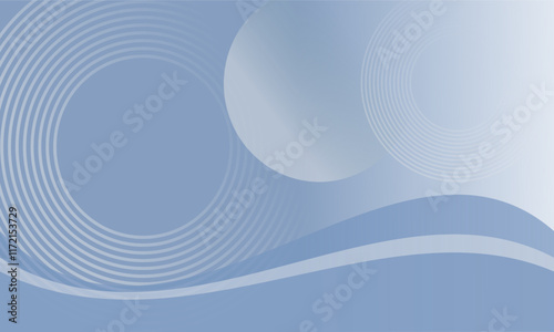 Modern abstract baby blue background with artistic circle and line elements. Digital technology concept. Vector illustration. Suitable for cover, poster, banner, header, website.