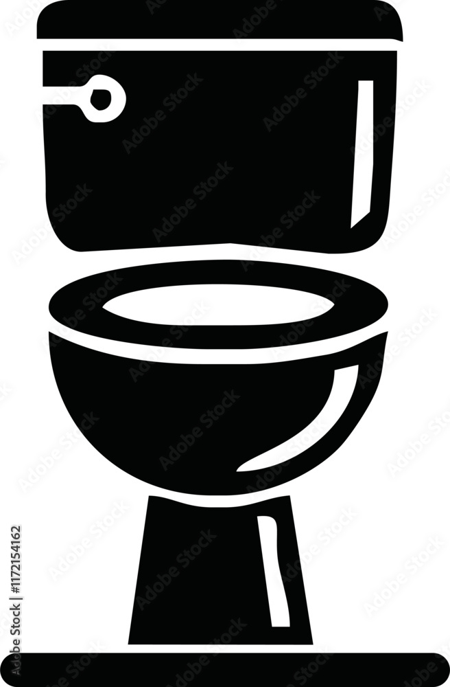 Front view toilet WC icon. Simplified flat web icon isolated outline. Front view toilet WC icon. Simplified flat web icon isolated outline.