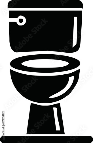 Front view toilet WC icon. Simplified flat web icon isolated outline.