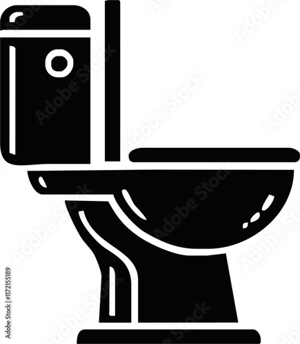 Front view toilet WC icon. Simplified flat web icon isolated outline.