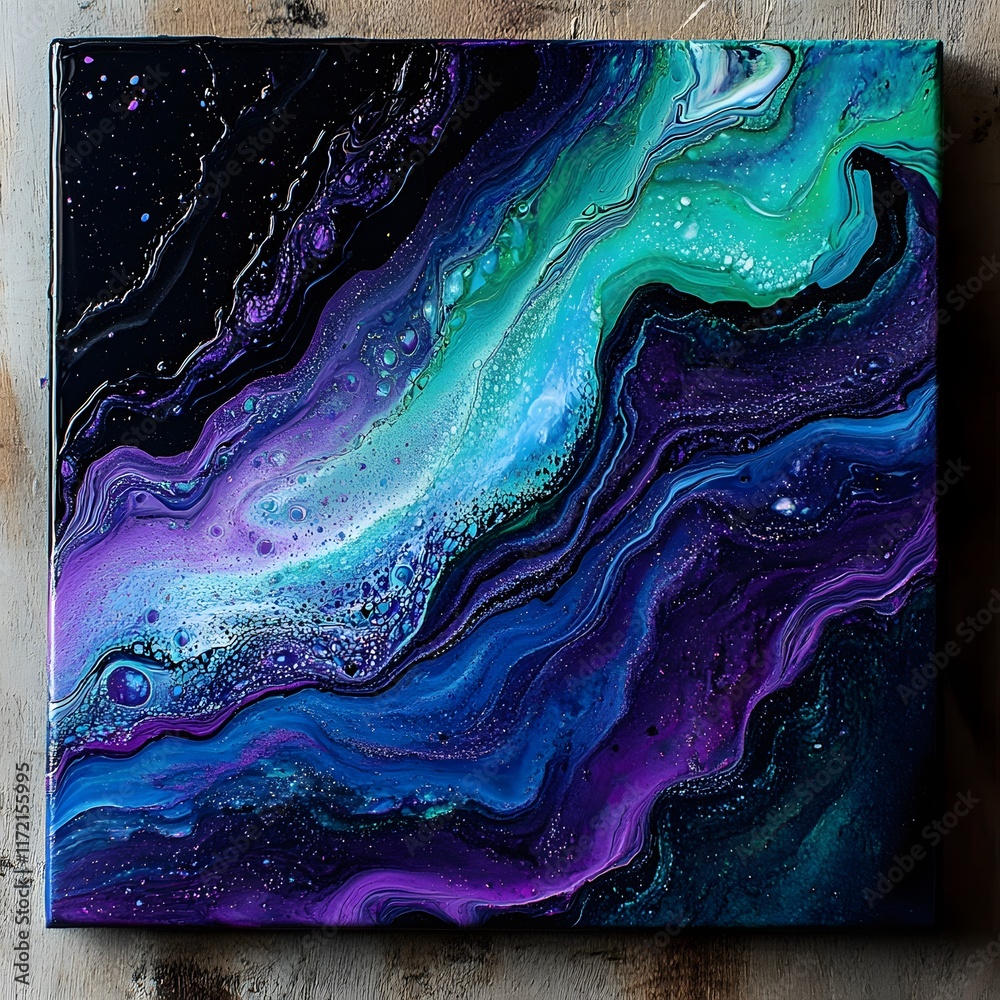 Abstract Fluid Acrylic Painting Cosmic Swirls Abstract Fluid Acrylic Painting Cosmic Swirls
