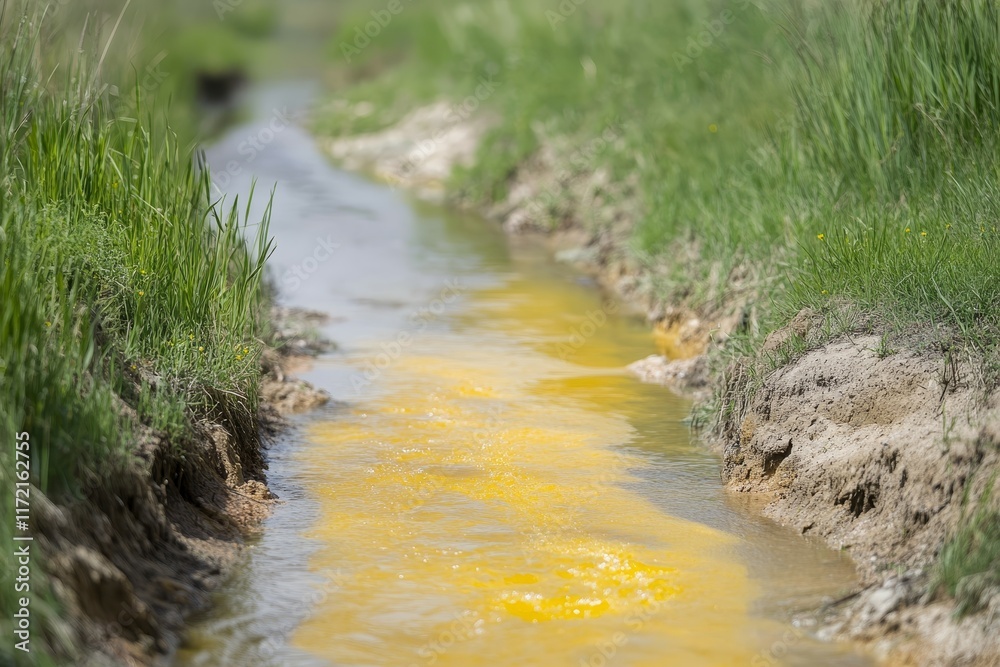 Obraz premium Chemical Runoff Pollution in Rivers and Streams