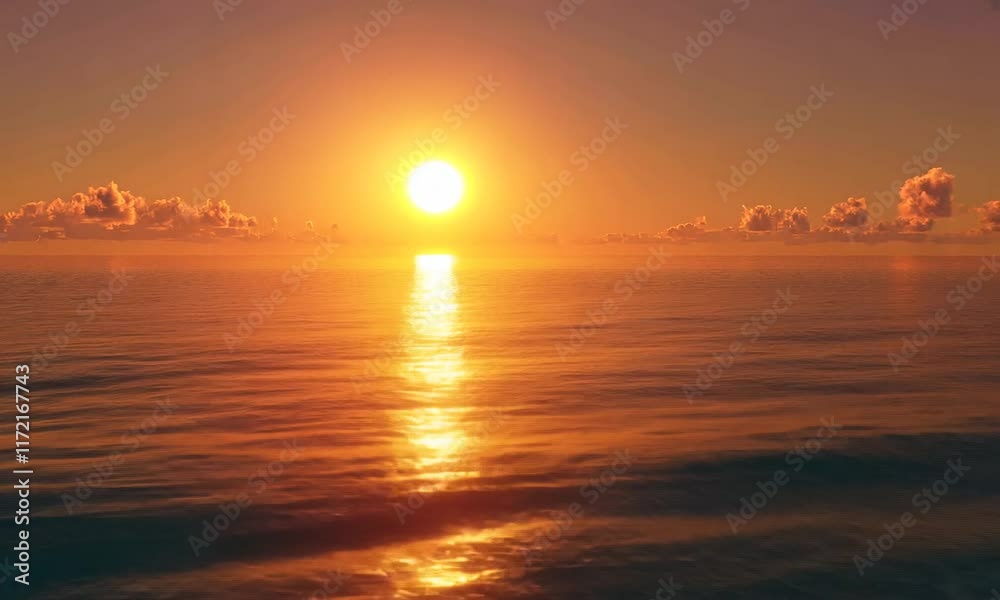 A serene sunset over the ocean, with the sun casting a warm glow on the water, creating a peaceful and tranquil atmosphere. A serene sunset over the ocean, with the sun casting a warm glow on the water, creating a peaceful and tranquil atmosphere.