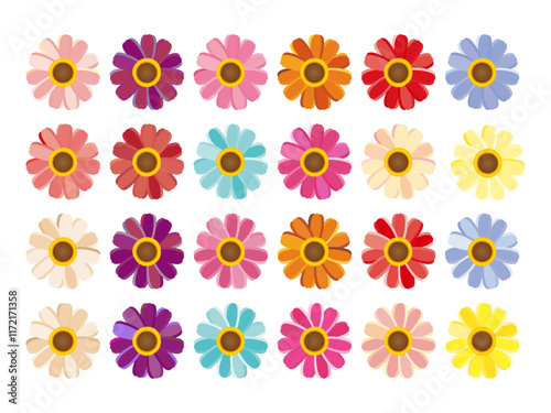 春の花のベクターイラストのセット03