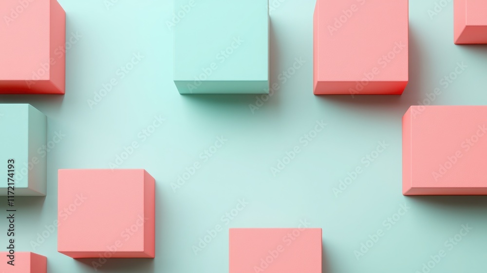 2025 planning aligns with goal setting and objectives. Colorful blocks arranged on a pastel backdrop creating a playful scene.