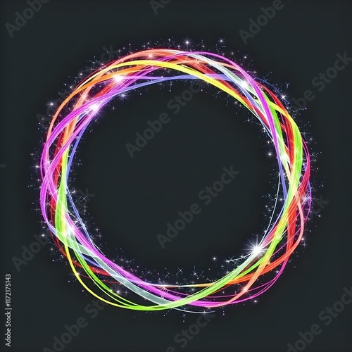Abstract Multicolor Ring Line of Light