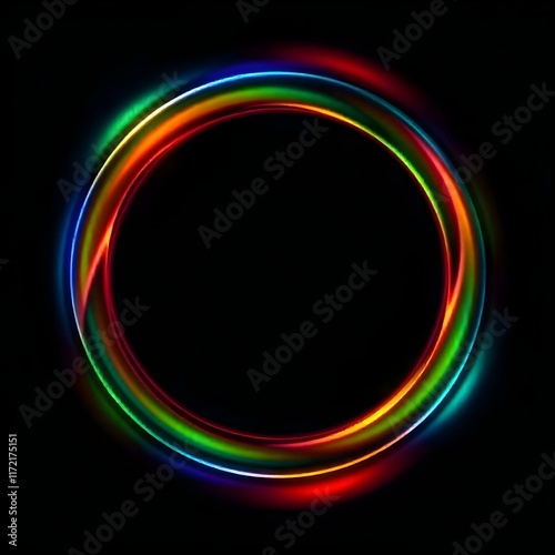 Abstract Multicolor Ring Line of Light