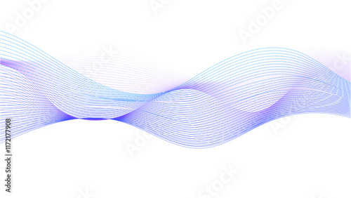 Abstract background with translucent neon colored waves on white background.