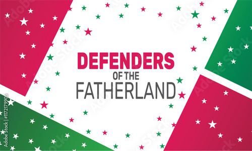February is defenders of the fatherland  background template. Perfect for banners, cards, posters, and social media .
Vector design with text inscription and classic color for a professional look