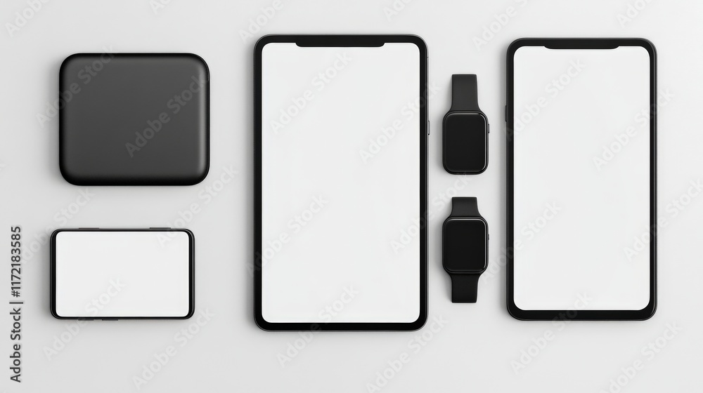 Blank multi device mockup on white background Blank multi device mockup on white background