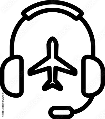 Flight Customer Service Line Icon