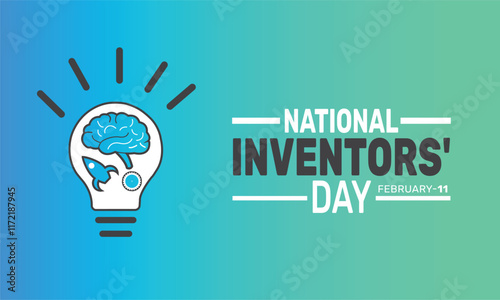 National Inventors Day. February 11. background template. Perfect for banners, cards, posters, and social media.Vector design with text inscription and classic color for a professional look