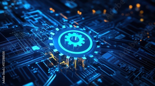 Symbols or graphics representing the concept of quality improvement resulting from a software update and system installation. photo