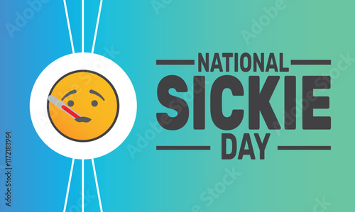 February is National sickie day background template. Perfect for banners, cards, posters, and social media. Vector design with text inscription and classic color for a professional look