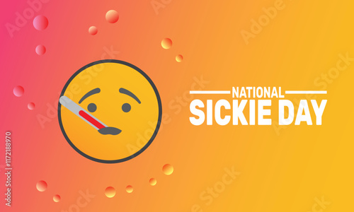 February is National sickie day background template. Perfect for banners, cards, posters, and social media. Vector design with text inscription and classic color for a professional look