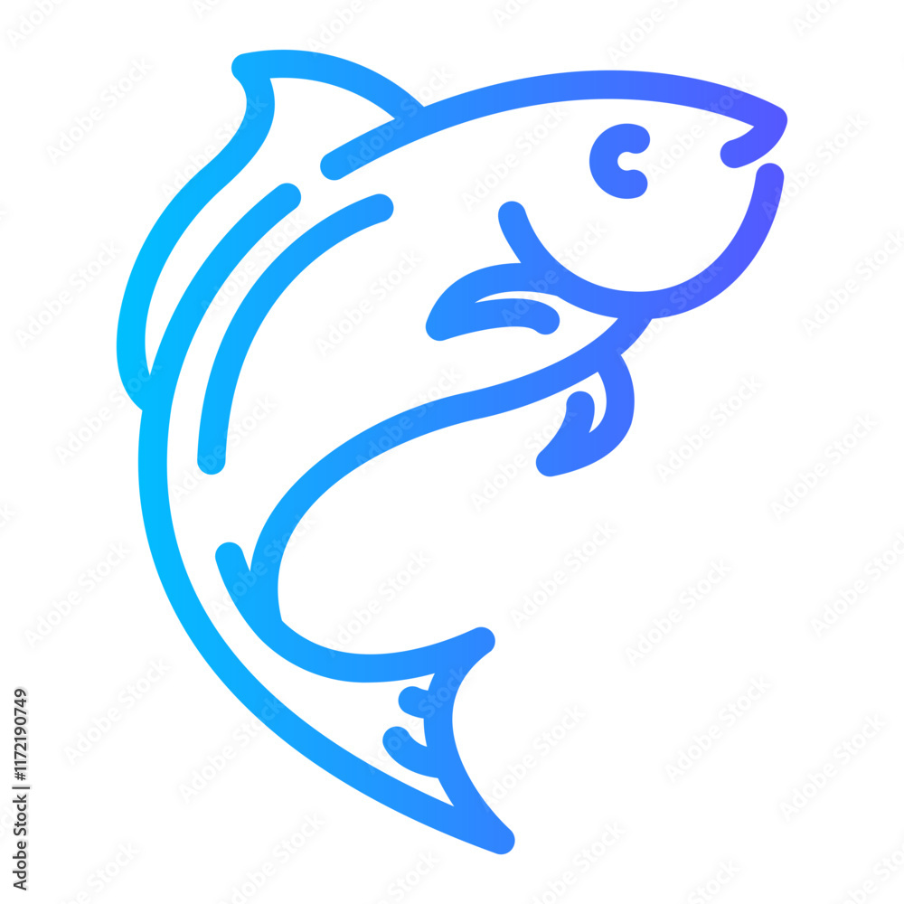 Obraz premium fish Line Gradient Icon
