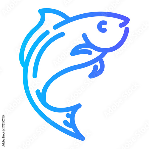 fish Line Gradient Icon