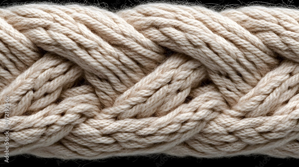Close-Up of a Soft and Textured Natural Fiber Rope Displaying Intricate Braiding and Twisting Patterns Ideal for Crafts, Textile Projects, and Rustic Decor Elements Close-Up of a Soft and Textured Natural Fiber Rope Displaying Intricate Braiding and Twisting Patterns Ideal for Crafts, Textile Projects, and Rustic Decor Elements