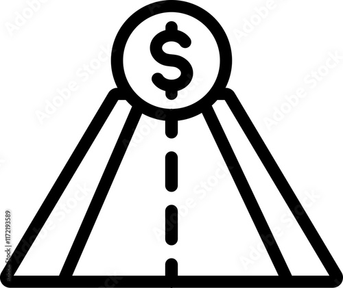 Toll Road Line Icon