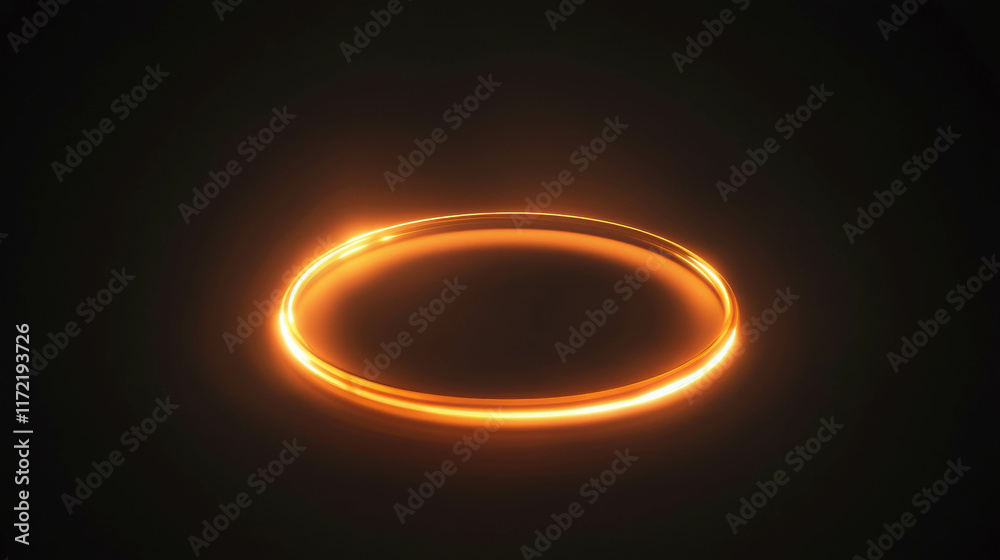 Soft Glowing Orange Light Ring on a Dark Background for Creative Projects Soft Glowing Orange Light Ring on a Dark Background for Creative Projects