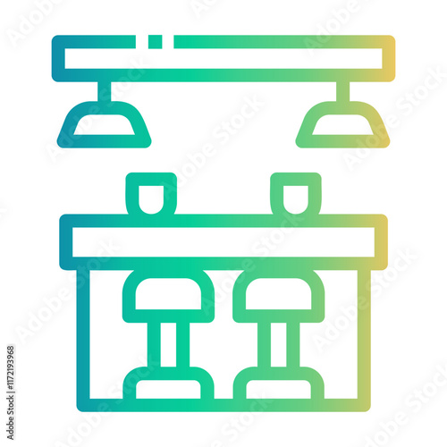 bar counter Line Gradient Icon