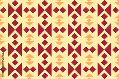 1.	Seamless Ethnic Pattern Texture. Navajo Geometric Print, Rustic Decorative Ornament. Abstract Geometric Pattern. Native American Pattern Ornament for the design of Clothing