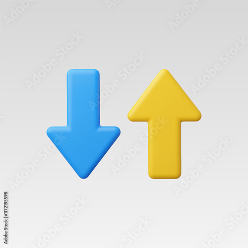 3d Realistic Arrow Up and down vector illustration