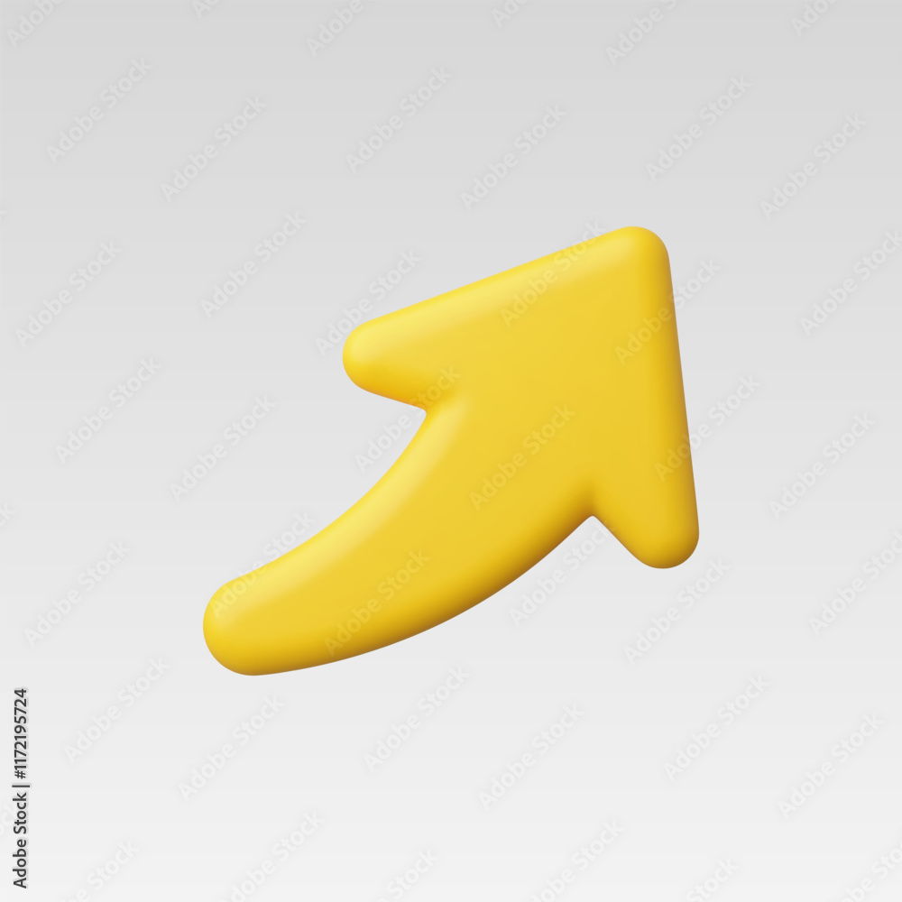 3d Realistic Arrow Up Right vector illustration