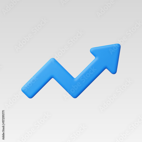 3d Realistic Arrow growth graph vector illustration