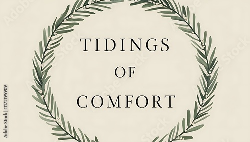 Green leaves frame tidings of comfort message