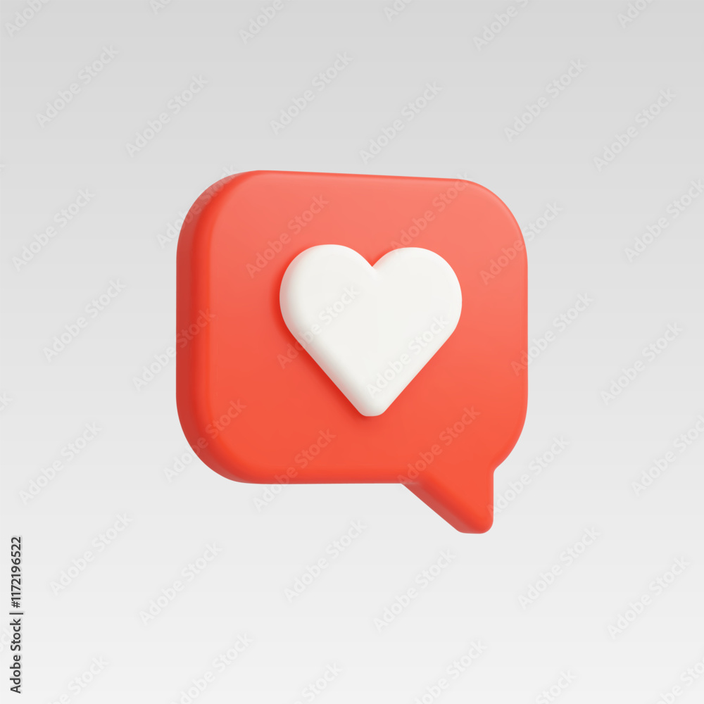 3d Realistic Like icon or Message Heart vector illustration 3d Realistic Like icon or Message Heart vector illustration