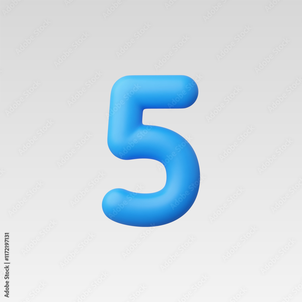 3d Realistic Number Five vector illustration 3d Realistic Number Five vector illustration